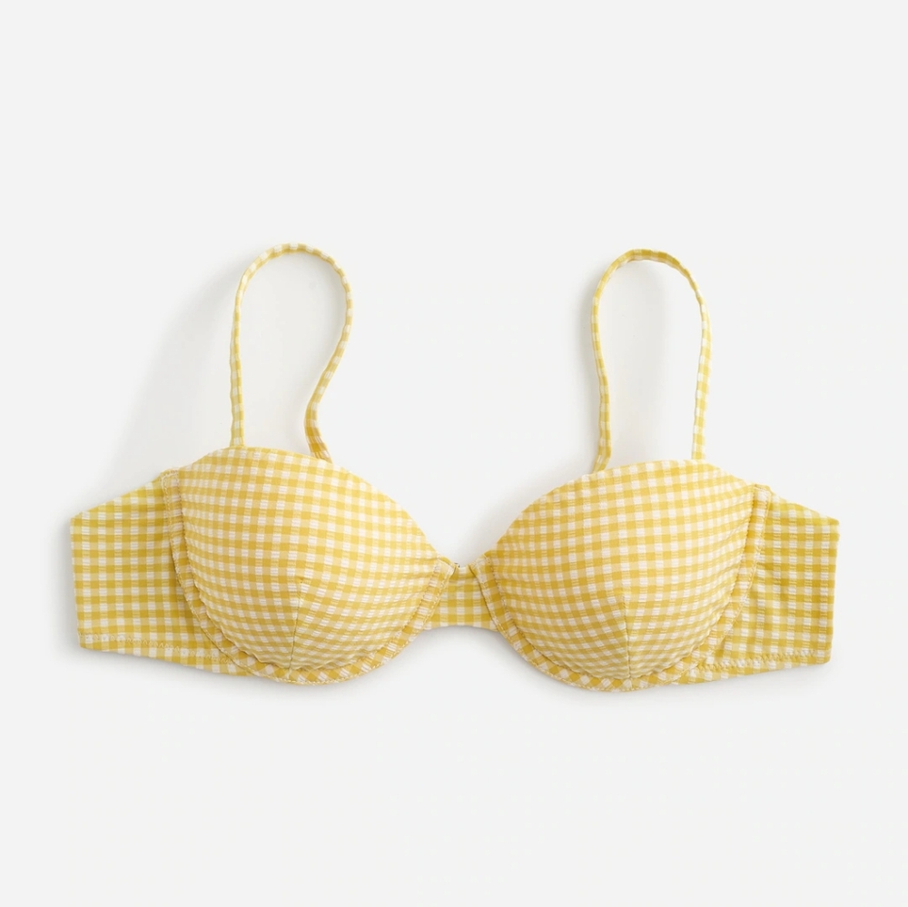 Madewell Balconette Bikini Top in Seersucker